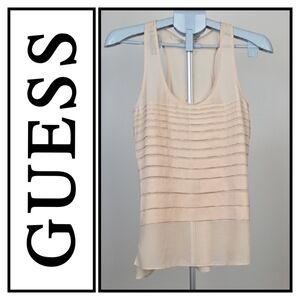 Guess Los Angeles Pleated Sheer Tank Top – Size XS